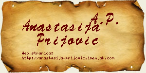 Anastasija Prijović vizit kartica
